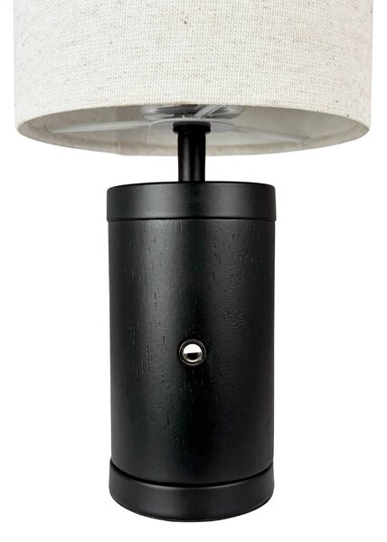 Dyberg Larsen Lampa stołowa Mellow, możliwość ściemniania, czarny, salon / jadalnia, drewno, skandynawski