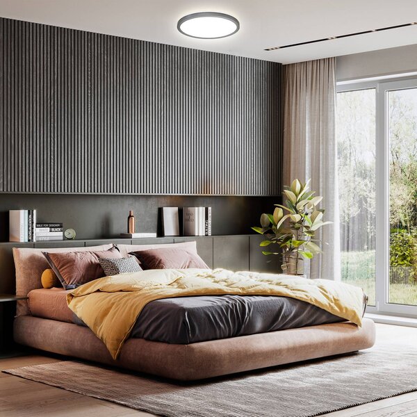 B.K. Licht Panel LED Slim, możliwość ściemniania, czarny, biuro, tworzywo sztuczne