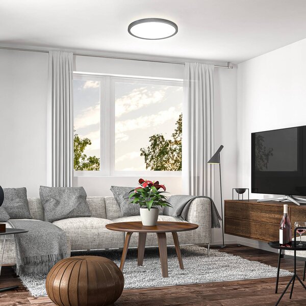 B.K. Licht Panel LED Slim, możliwość ściemniania, czarny, biuro, tworzywo sztuczne