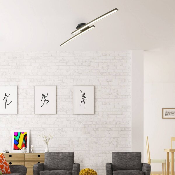 B.K. Licht Lampa sufitowa Snore, czarny, salon / jadalnia, metal, nowoczesny