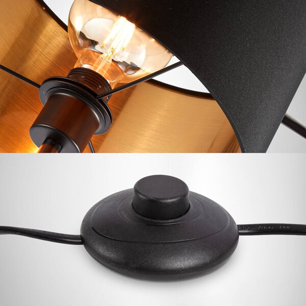 B.K. Licht Lampa stojąca Kari, czarny, salon / jadalnia, tkanina / materiał / jedwab, nowoczesny