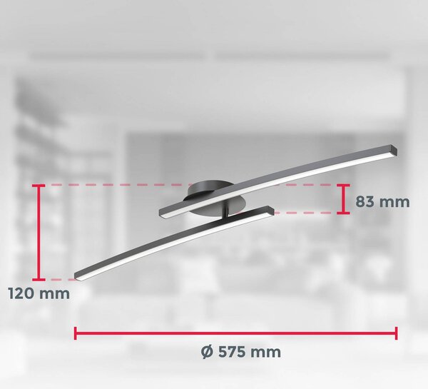 B.K. Licht Lampa sufitowa Snore, czarny, salon / jadalnia, metal, nowoczesny