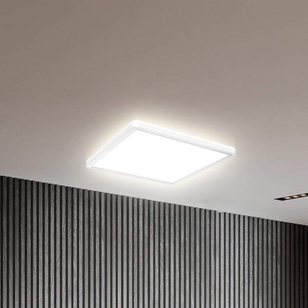 B.K. Licht Panel LED Eki, 29 x cm, biały, Step-dim, podświetlenie, 4000 K możliwość ściemniania, biały / opal, biuro, tworzywo sztuczne