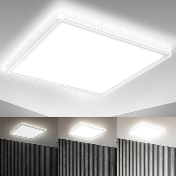 B.K. Licht Panel LED Eki, 29 x cm, biały, Step-dim, podświetlenie, 4000 K możliwość ściemniania, biały / opal, biuro, tworzywo sztuczne
