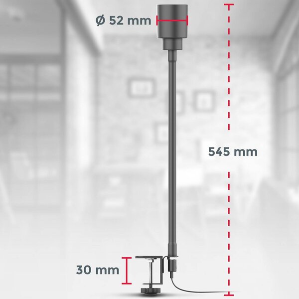 B.K. Licht Lampka z klipsem Snake, czarny, salon / jadalnia, metal