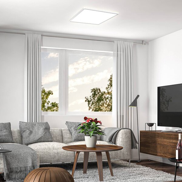 B.K. Licht Panel LED Eki, 42 x cm, biały, ściemniany, podświetlenie, 4000 K możliwość ściemniania, biały / opal, biuro, tworzywo sztuczne