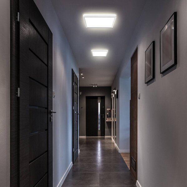 B.K. Licht Panel LED Eki, 29 x cm, biały, Step-dim, podświetlenie, 4000 K możliwość ściemniania, biały / opal, biuro, tworzywo sztuczne