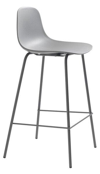 Szary plastikowy hoker (wysokość siedziska 67,5 cm) Whitby – Unique Furniture