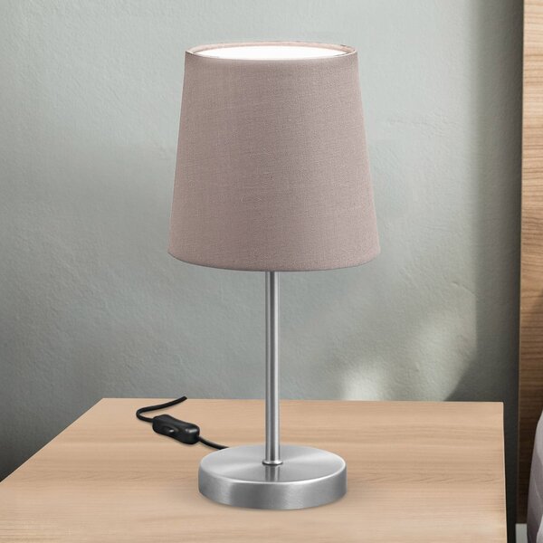 B.K. Licht Lampa stołowa Kaneo, aluminiowy / szary / cynkowy, sypialnia, metal