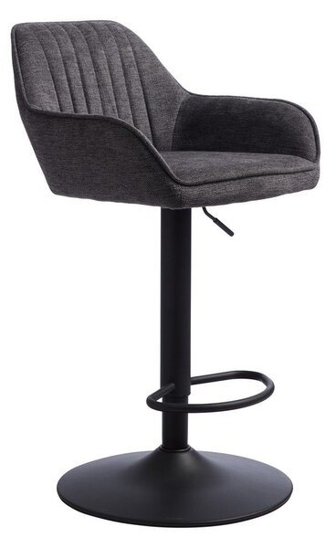 Ciemnoszary tapicerowany hoker z regulowaną wysokością/z podłokietnikami (wysokość siedziska 65 cm) Nolan – Unique Furniture