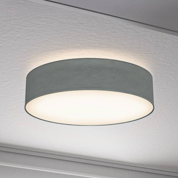 B.K. Licht Lampa sufitowa Litora, możliwość ściemniania, aluminiowy / szary / cynkowy, salon / jadalnia, tkanina / materiał / jedwab