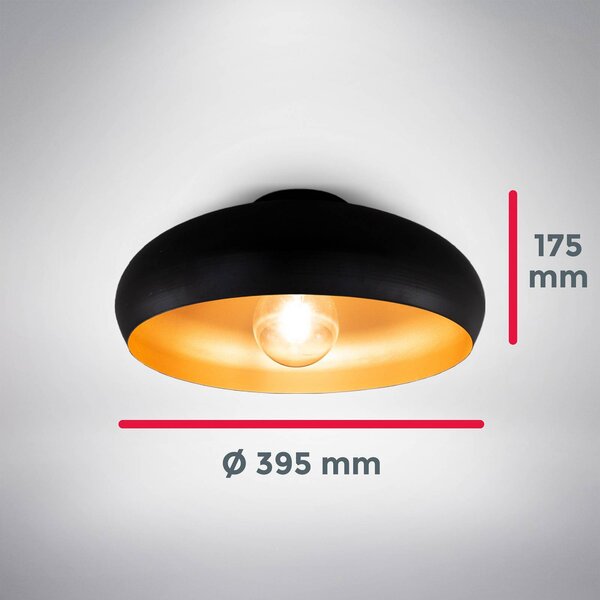 B.K. Licht Lampa sufitowa Zoe, możliwość ściemniania, czarny, salon / jadalnia, metal, nowoczesny