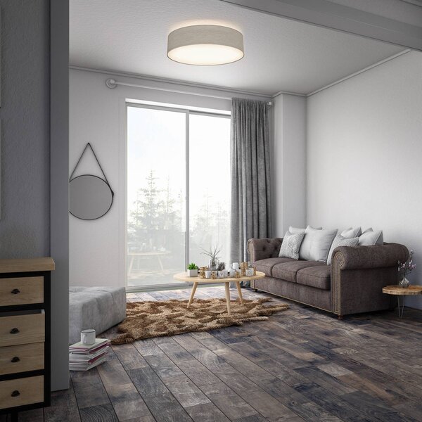 B.K. Licht Lampa sufitowa Litora, możliwość ściemniania, brązowy / rdzawy, salon / jadalnia, tkanina / materiał / jedwab