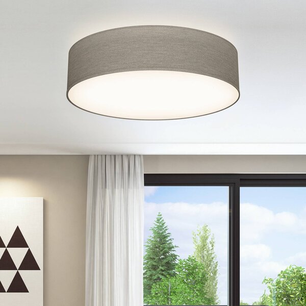B.K. Licht Lampa sufitowa Litora, możliwość ściemniania, brązowy / rdzawy, salon / jadalnia, tkanina / materiał / jedwab