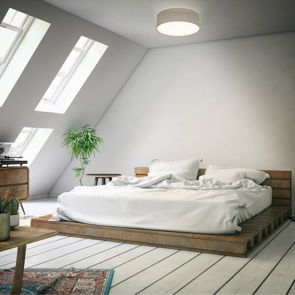 B.K. Licht Lampa sufitowa Litora, możliwość ściemniania, brązowy / rdzawy, salon / jadalnia, tkanina / materiał / jedwab