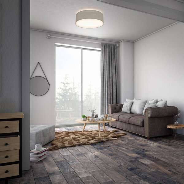 B.K. Licht Lampa sufitowa Litora, możliwość ściemniania, brązowy / rdzawy, salon / jadalnia, tkanina / materiał / jedwab