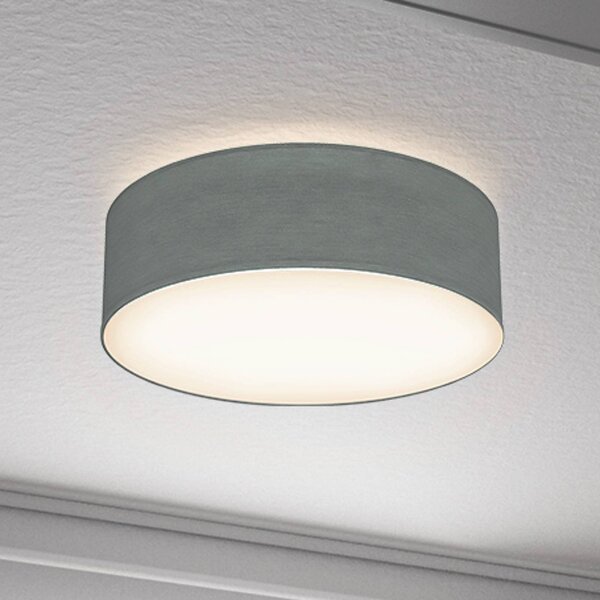B.K. Licht Lampa sufitowa Litora, możliwość ściemniania, aluminiowy / szary / cynkowy, salon / jadalnia, tkanina / materiał / jedwab