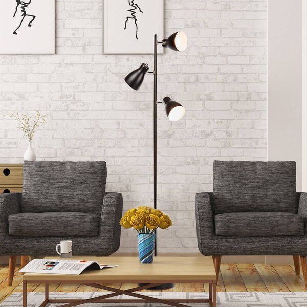 B.K. Licht Lampa stojąca Gide, czarny, salon / jadalnia, metal