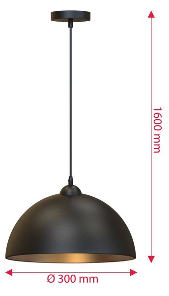 B.K. Licht Lampa wisząca Goldi, możliwość ściemniania, czarny, salon / jadalnia, metal