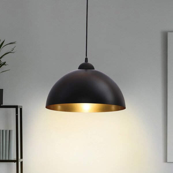 B.K. Licht Lampa wisząca Goldi, możliwość ściemniania, czarny, salon / jadalnia, metal