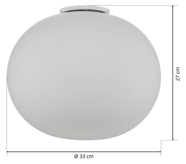 FLOS Lampa sufitowa designerska GLO-BALL, możliwość ściemniania, biały / opal, salon / jadalnia, szkło, design