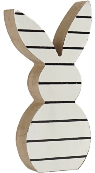 Wielkanocny drewniany królik WHITE BUNNY 14 cm biały
