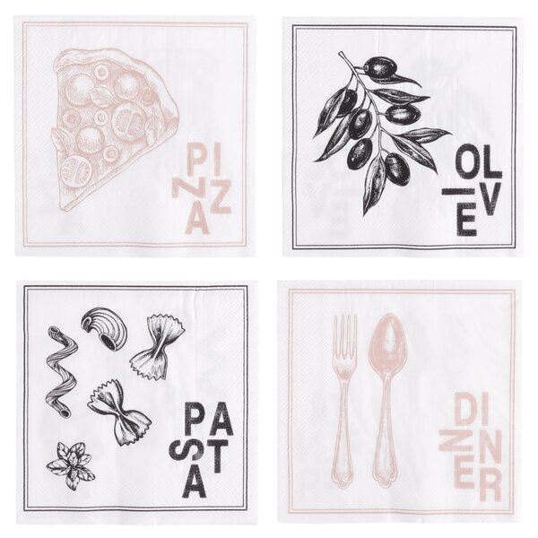 Serwetki do serwowania HAPPY COOKING 33x33 cm, 16 szt