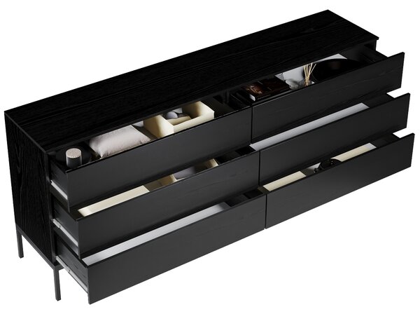 Komoda młodzieżowa BLACK 6 szuflad