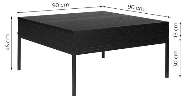 Ława - stolik do pokoju młodzieżowego BLACK