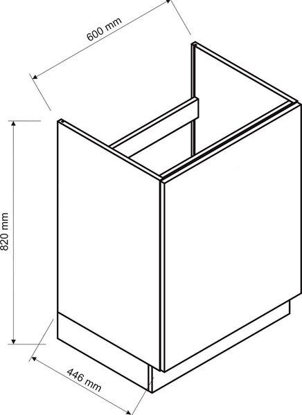 Szafka pod zlew 60 cm dąb artisan + czarny R3-B52