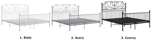 Dwoosobowe białe łóżko metalowe 140x200 cm T0-D56
