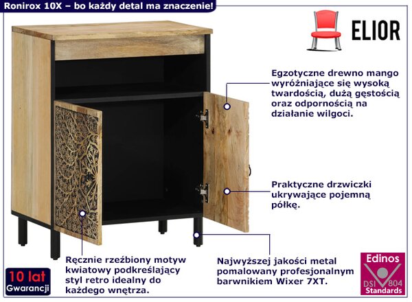 Minimalistyczna Drewniana Komoda Na Nóżkach P7-H00