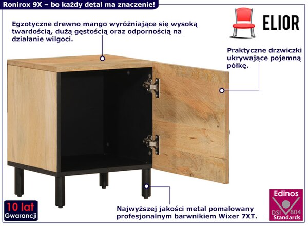 Szafka nocna z rzeźbionymi drzwiczkami D2 B8-N40