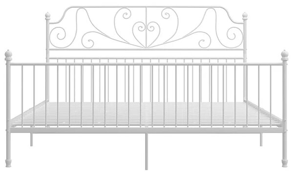 Dwoosobowe białe łóżko metalowe 140x200 cm T0-D56
