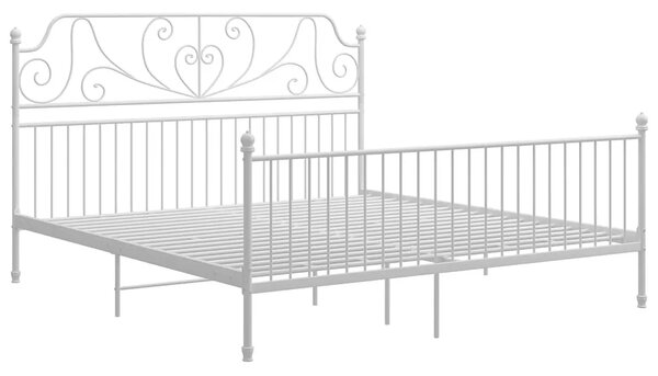 Dwoosobowe białe łóżko metalowe 140x200 cm T0-D56