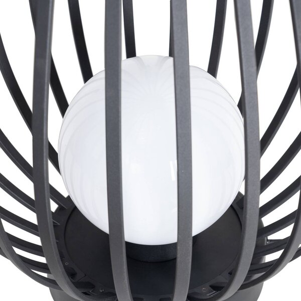 Lampa tarasowa Lucande Marrin, czarna, metal, Ø 46 cm Marrin, czarny, metal, nowoczesny
