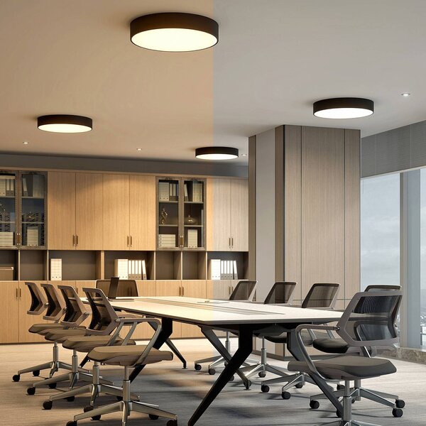 Lampa sufitowa LED Noabelle Arcchio, możliwość ściemniania, czarny, kuchnia, metal, nowoczesny