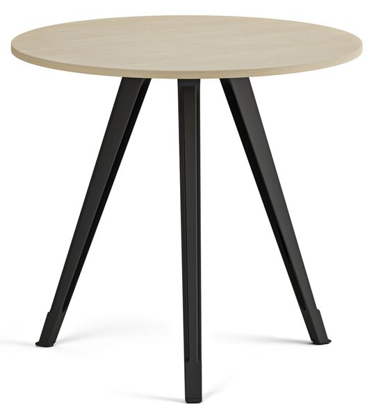 Stolik kawowy PRIMO ZEN, średnica 80 cm, czarna podstawa, brzoza
