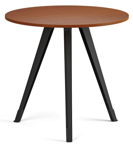 Stolik kawowy PRIMO ZEN, średnica 80 cm, czarna podstawa, czereśnia