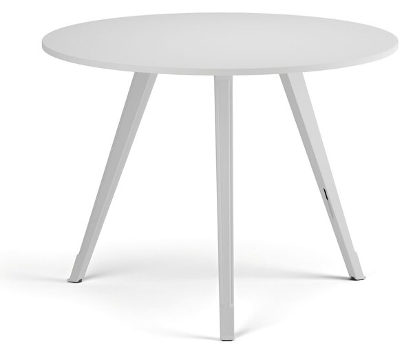 Stolik kawowy PRIMO ZEN, średnica 100 cm, biała podstawa, biały