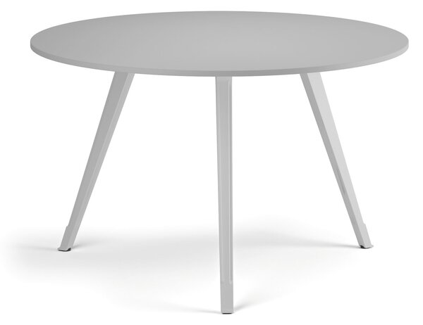 Stolik kawowy PRIMO ZEN, średnica 120 cm, biała podstawa, szary