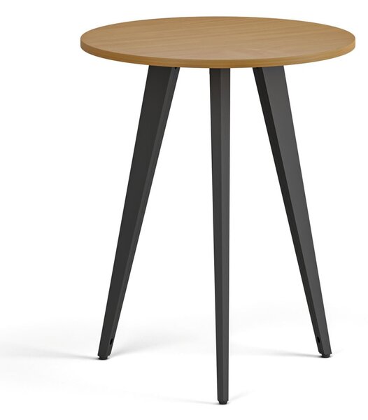 Stolik kawowy PRIMO VIBE, średnica 60 cm, czarna podstawa, buk