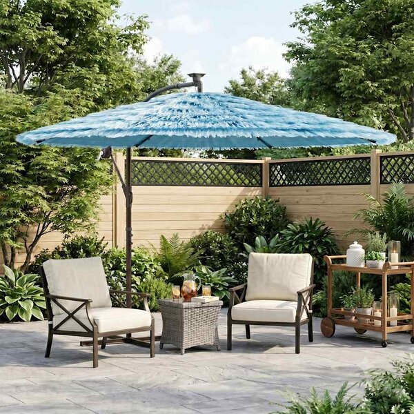 Parasol ogrodowy na stalowym słupku, niebieski, 290x290x238 cm