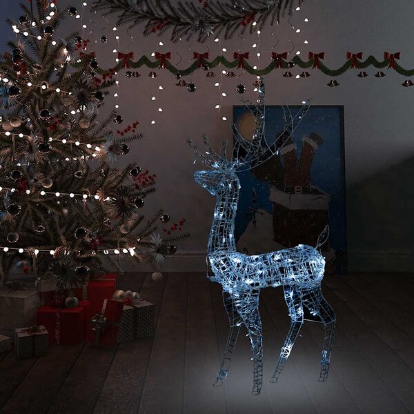 Świąteczny renifer, akrylowy, 140 zimnych białych diod LED, 128 cm