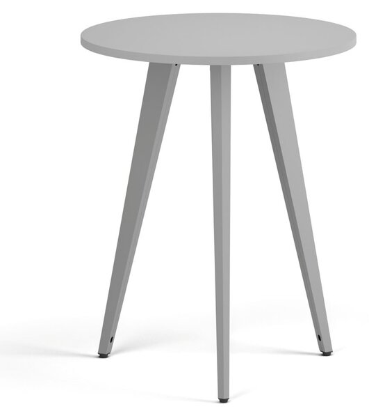 Stolik kawowy PRIMO VIBE, średnica 60 cm, szaro-srebrna podstawa, szary