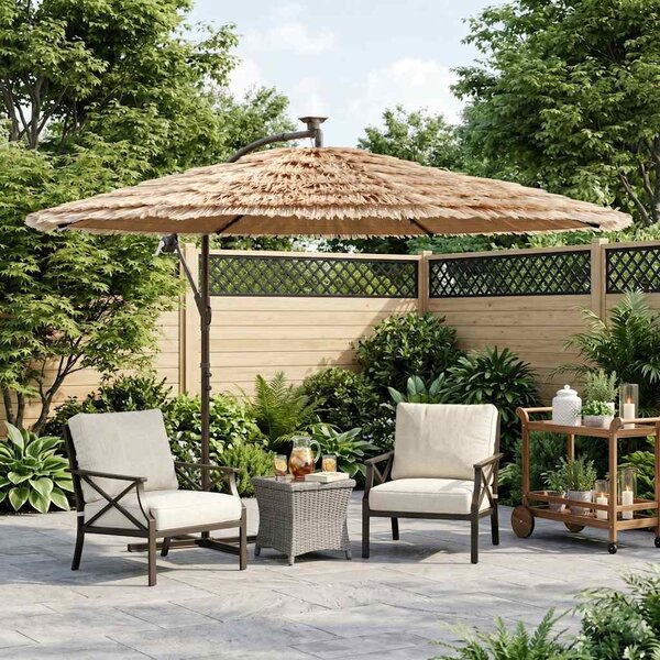 Parasol ogrodowy na stalowym słupku, brązowy, 269x269x235 cm