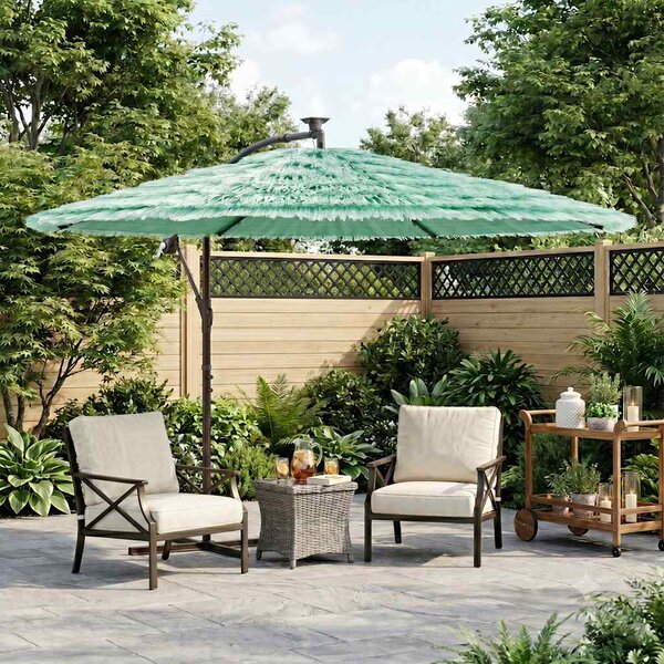 Parasol ogrodowy na stalowym słupku, zielony, 269x269x235 cm