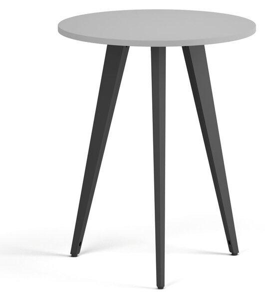 Stolik kawowy PRIMO VIBE, średnica 60 cm, czarna podstawa, szary