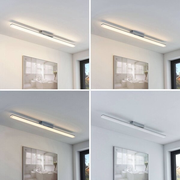 Lampa sufitowa Levke Lindby, możliwość ściemniania, biały / opal, łazienka, metal, nowoczesny