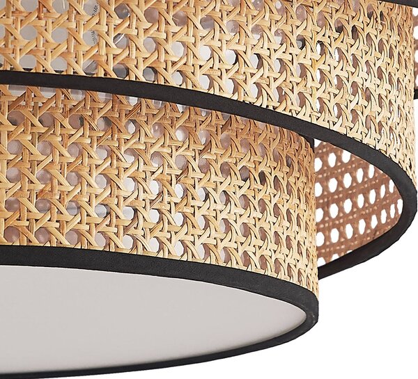 Lampa sufitowa Elowen Lucande, możliwość ściemniania, jasne drewno, salon / jadalnia, bambus, nowoczesny